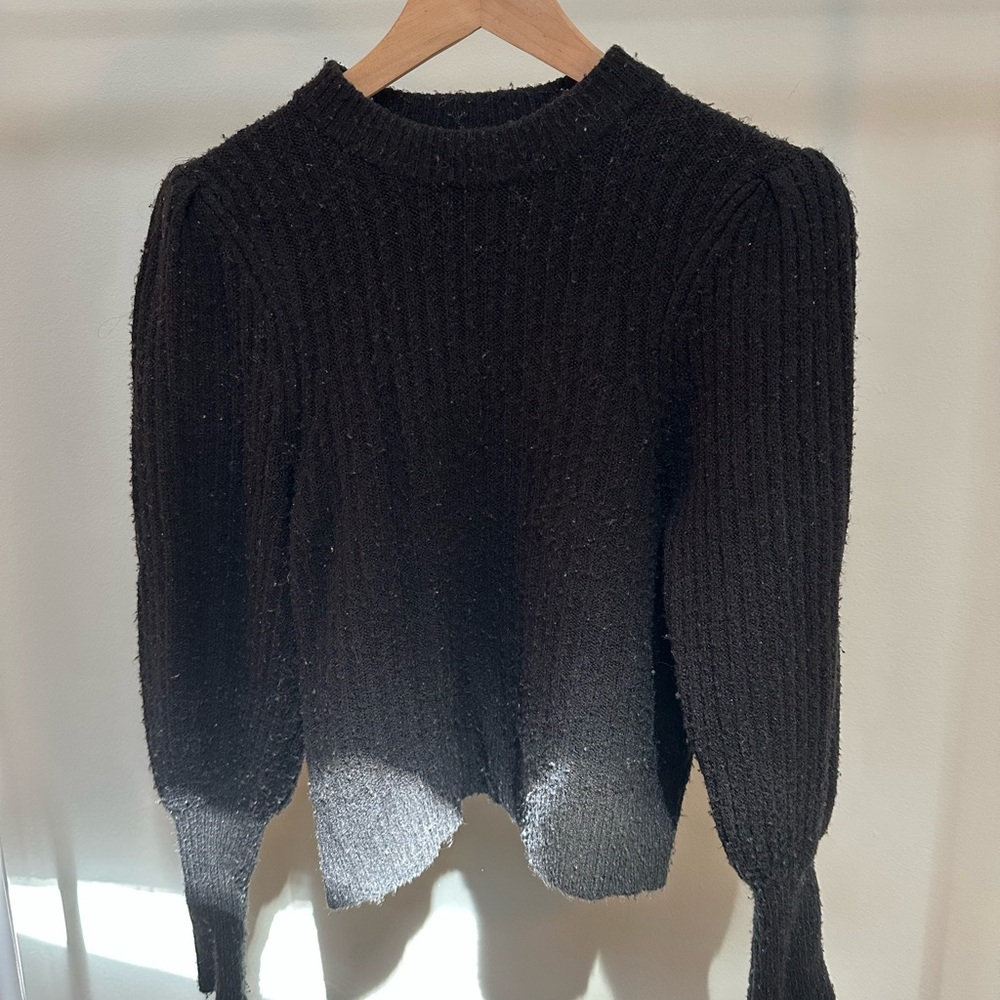 Black Ribbed Women's Sweater